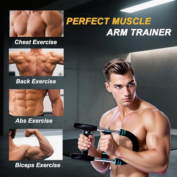 Twister Arm Trainer,Adjustable 6 Resistance Levels (45-130 lbs) Chest , Portable Chest & Arm Workout Equipment with High-Tensile Steel Spring for Forearm, Triceps, Power Twist Training