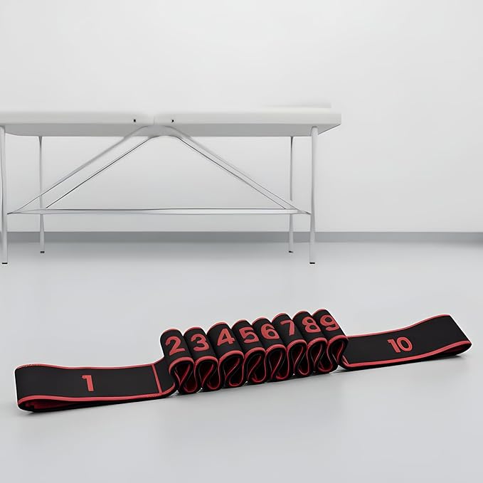 Workout Bands Set, Adjustable Training Equipment, 150x15cm Leg Stretch Yoga Bands for Adults, Latex Fitness Accessory, Exercise Gear with Multi-Level Tension, Full Body Legs Mobility