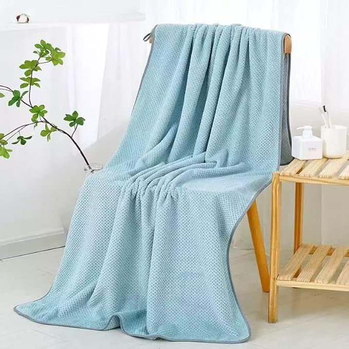 2-Pack Microfiber Bath Towels (27x54 Inches) - Ultra Soft & Quick Dry, 3X Absorbency, Lightweight for Gym, Yoga, Travel & Spa - Perfect for Home, Fitness & Post-Workout,(Bule)