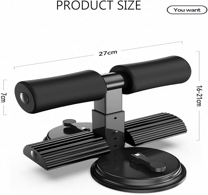 Ab Training Auxiliary Device - Multi-functional Adjustable Ab Trainer 3-Level Sit-Up Assistant with Dual Suction Cups, Ergonomic Low-Impact Core Strengthener for Home/Gym