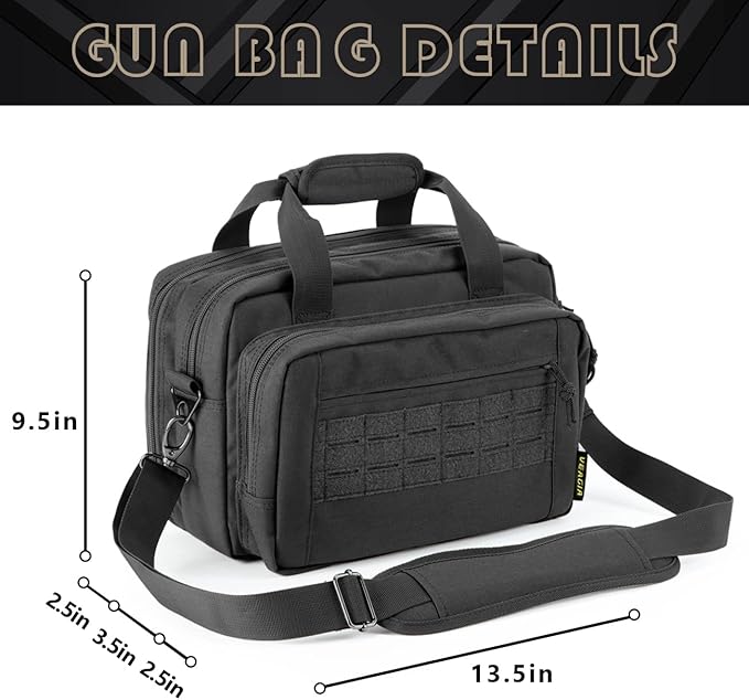 VEAGIA Range Bag,Pistol Case,Gun Range Bags For Handguns And Ammo Pouch 2 Pistols Soft Carrying Shooting Bag