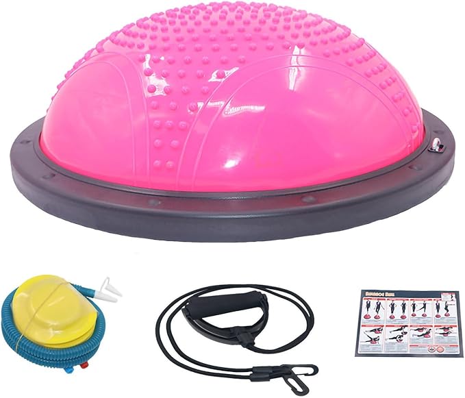 Half Exercise Ball, Balance Trainer Stability Workout ABS Plastic Core Training, with Enhanced Grip Non Material, for Home Gym Office Fitness