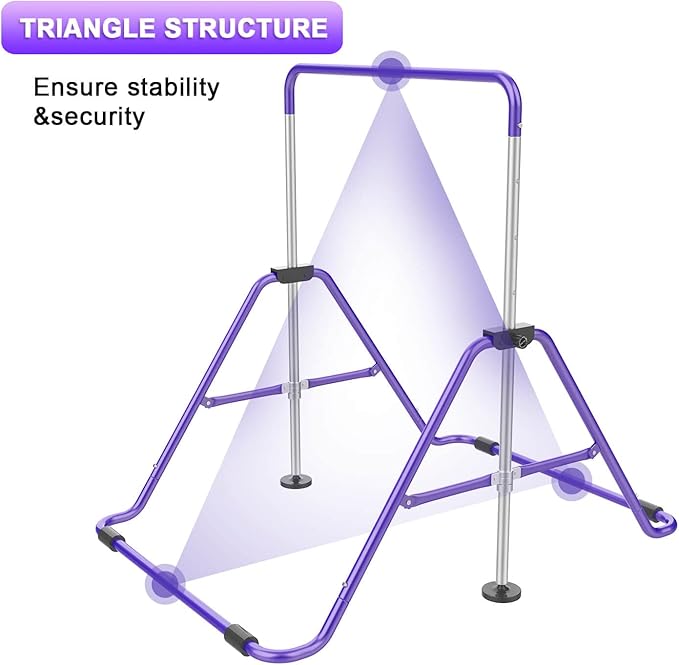 Gymnastic Bars for Kids with Adjustable Height, Folding Gymnastic Training Kip Bar, Expandable Horizontal Bar for Home