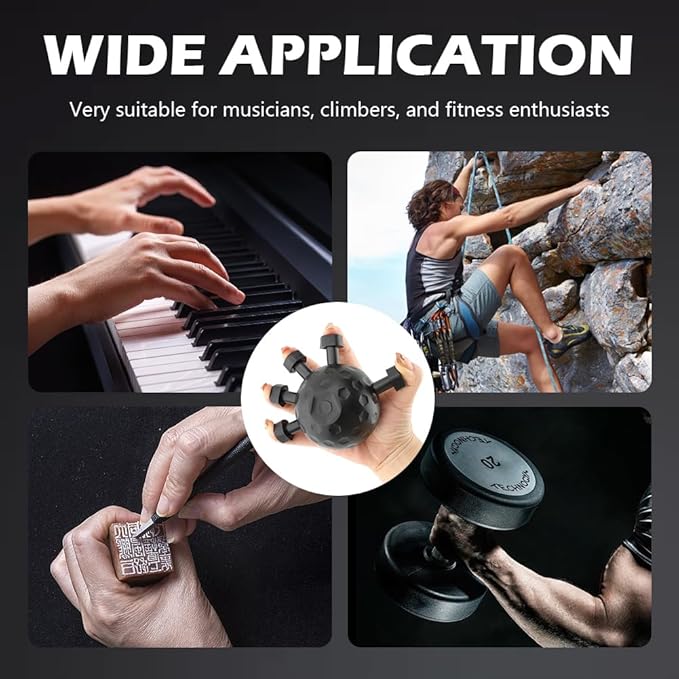 Finger Grip Strengthener, Adjustable Hand Grip Strength Trainer, Stress Relief Ball Finger Exerciser Gripper Tool for Muscle Building and Injury Recover