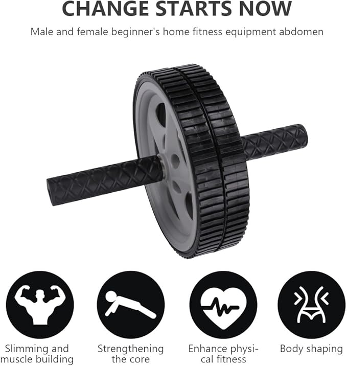 Dual Wheel Ab Roller Wheel for Home Fitness Portable Abdominal Roller with Anti-slip Handles for Core Strength Training and Workout