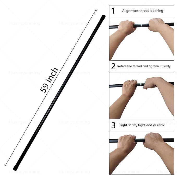 Yoga Stick 5 ft Sturdy Steel, Adjustable Stretching Stick for Mobility, Flexibility and Balance,Equipped with 5 steel pipes for fitness, rehabilitation, and posture