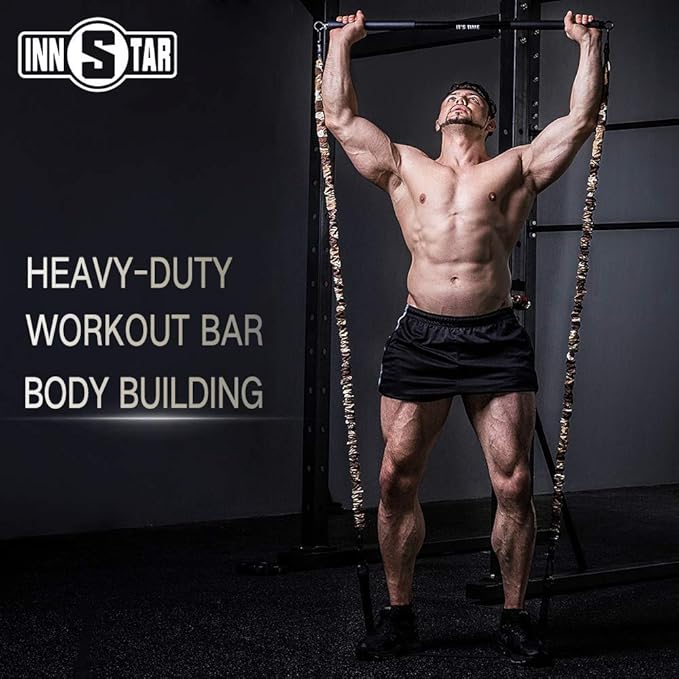 INNSTAR Upgraded Portable Home Gym 5.0, Full Body Workout System with Resistance Bands, Detachable Fitness Bar, Handles, Door Anchor for Home, Travel, Gym