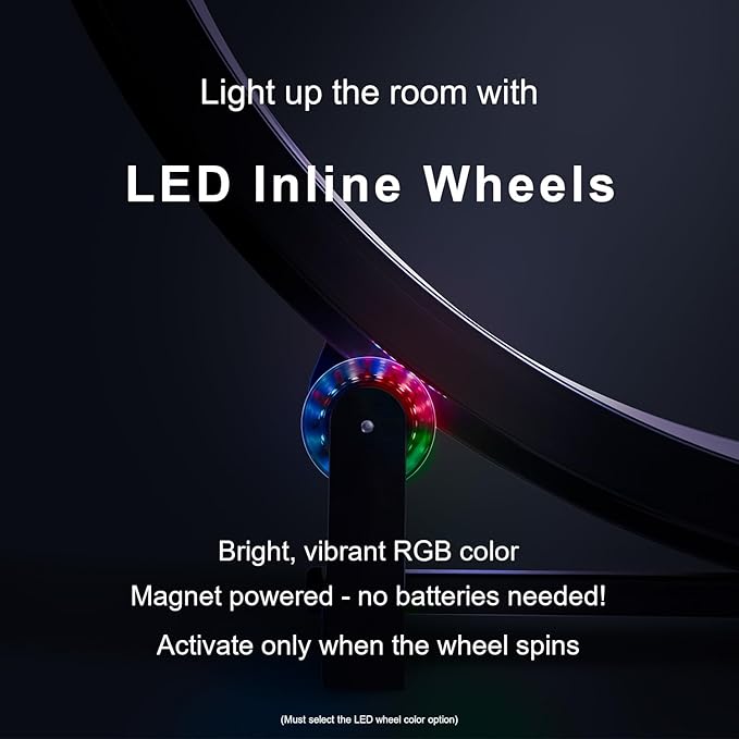 One Fast Cat - Cat Exercise Wheel - Gen. 7 - Safe 48" Diameter - Made in The USA - Black Wheel with Tropical Frogs Foam Traction Pads and Light-Up LED Inline Wheels