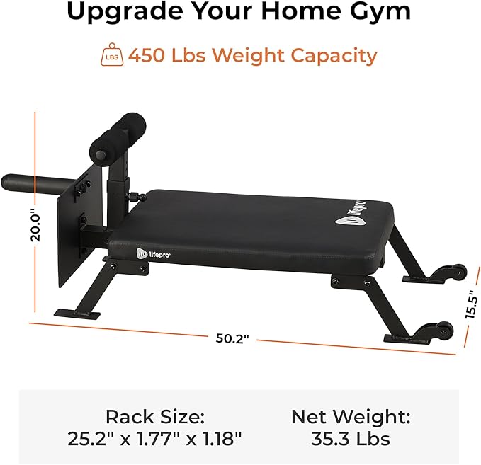 Lifepro Hip Thrust Machine – Adjustable Glutes Workout Equipment for Home – GluteBlast Foldable Booty Builder, Sissy Squat Machine, Thrust Glute Bench, Home Gym Glute Workout