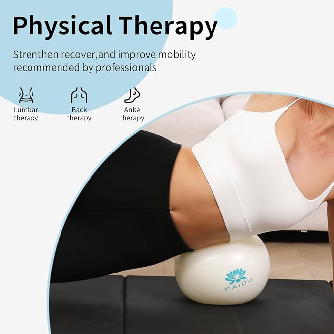 Pilates Ball 10-inch Core, Anti-Explosion and Anti-Slip Mini Yoga Balls, Suitable for Pilates, Yoga, Core Training, Physical Therapy, Balance, Stability, Stretching Exercises