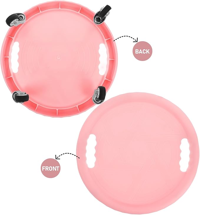 Cabilock Abdominal Exercise Wheel and Fitness Sliders Disc with Knee Pad, Portable Core Trainer for Belly Workout and Strength Training, Pink Abdominal Roller for Home Gym and Floor