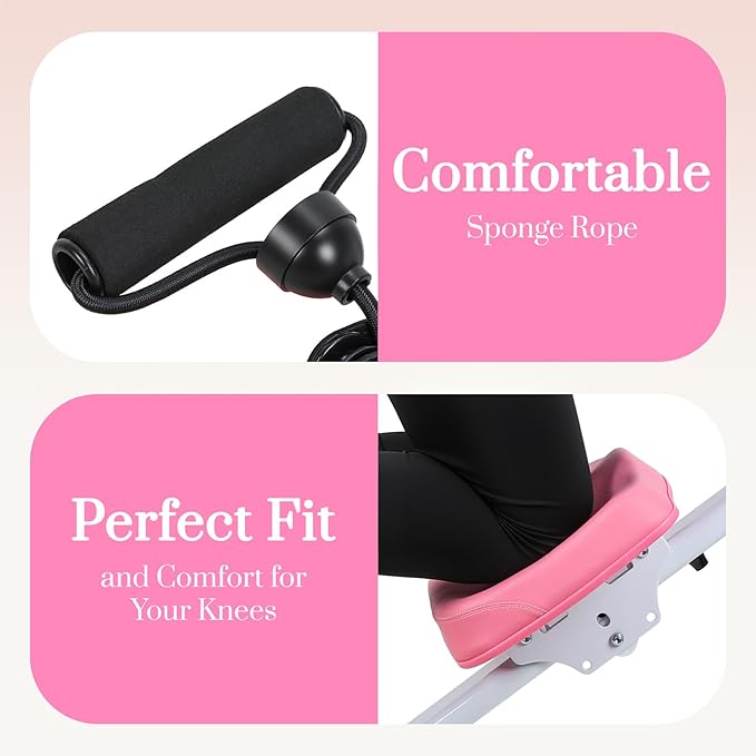 Ab Workout Equipment, Height Adjustable ab Trainer, Ab Machine Abdominal Exercise Equipment for Home Gym, Full Body Workout Equipment, Foldable Waist Trainer Suitable for Beginner