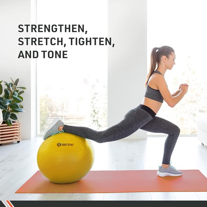 Body Sport Slow Release Pregnancy Exercise Ball with Pump for Home & Gym - Exercise Equipment for Yoga, Pilates, Stability, Pregnancy, and Core Training