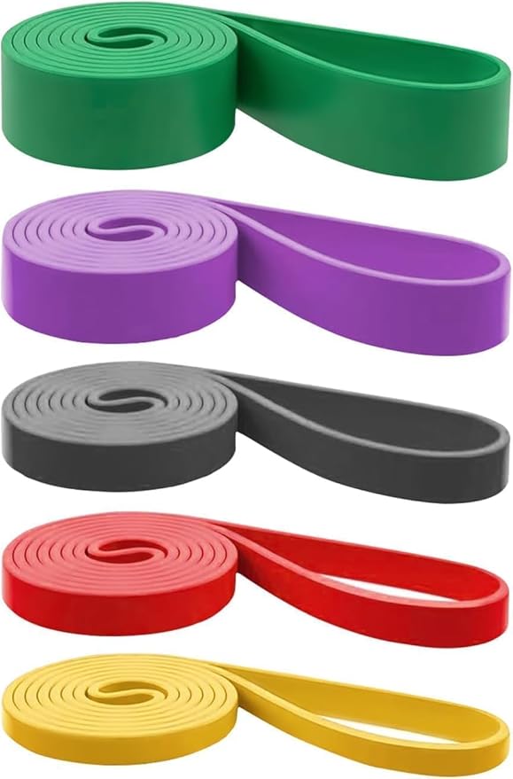 Resistance Bands for Working Out: 5-Levels Exercise Bands Set - Pull Up Assistance Elastic Silicone - Physical Therapy/Stretching/Training - Home Gym for Women/Men