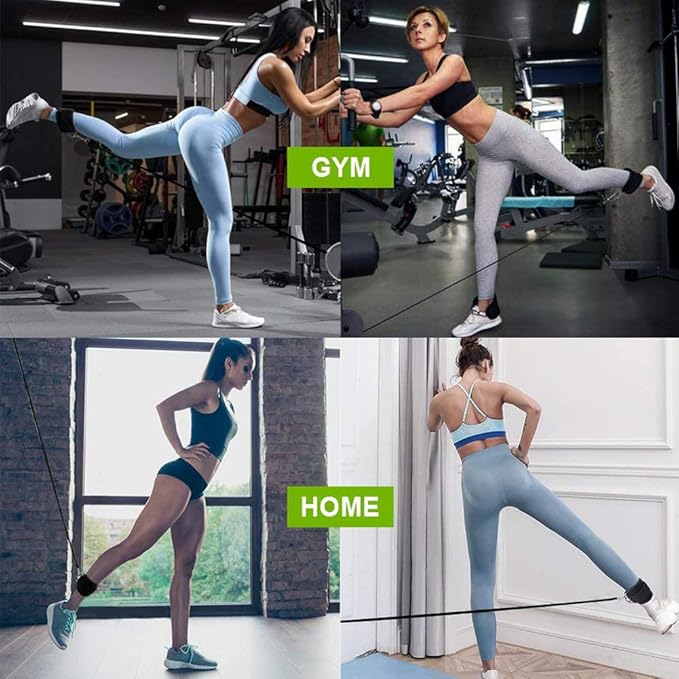 8 Pcs Resistance Bands Set Workout Bands for Leg and Butt, Fabric Non Slip Training Exercise Band with 2 Legs Ankle Straps Door Anchor for Men Women Home Fitness Gym Yoga Squat Glute
