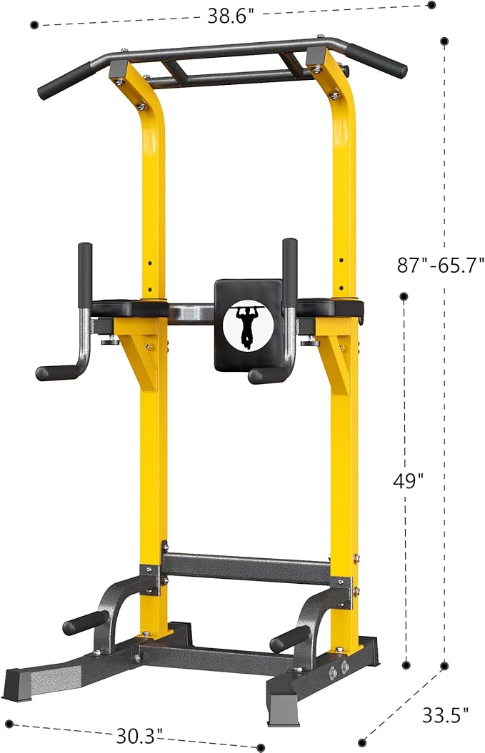 SogesPower Power Tower Pull Up Bar Station Multi-Function Pull Up Bar Stand for Home Gym, Adjustable Height Pull Up Dip Station Dip Bar Strength Training Fitness Equipment,Up to 500LBS