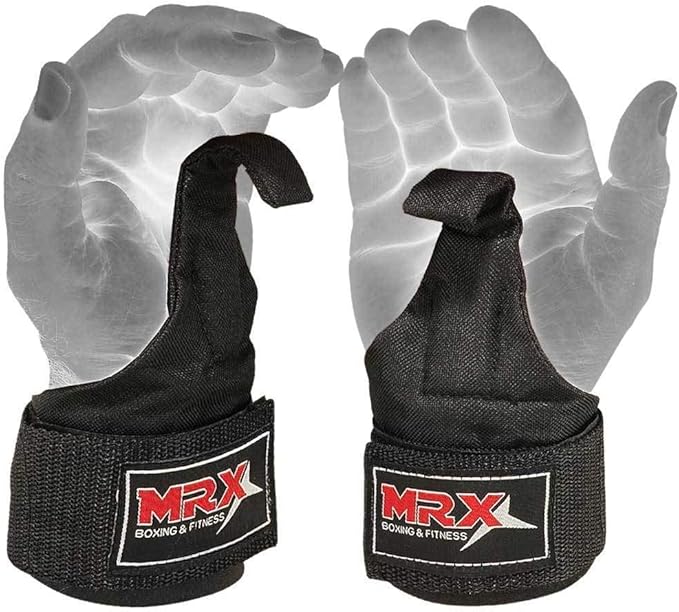 MRX Power Weight Lifting Straps Wrist Support Heavyduty Gym Training Bandage Cordura Hook Deadlifting Wraps