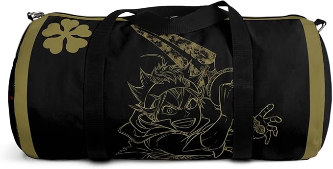 Anime Gym Bag for Women Men - Large Capacity Waterproof Workout Fitness Travel Sports Bags Fashion Street Camping Expandable Carry On Duffle Bag For Couple (Clover) PTY