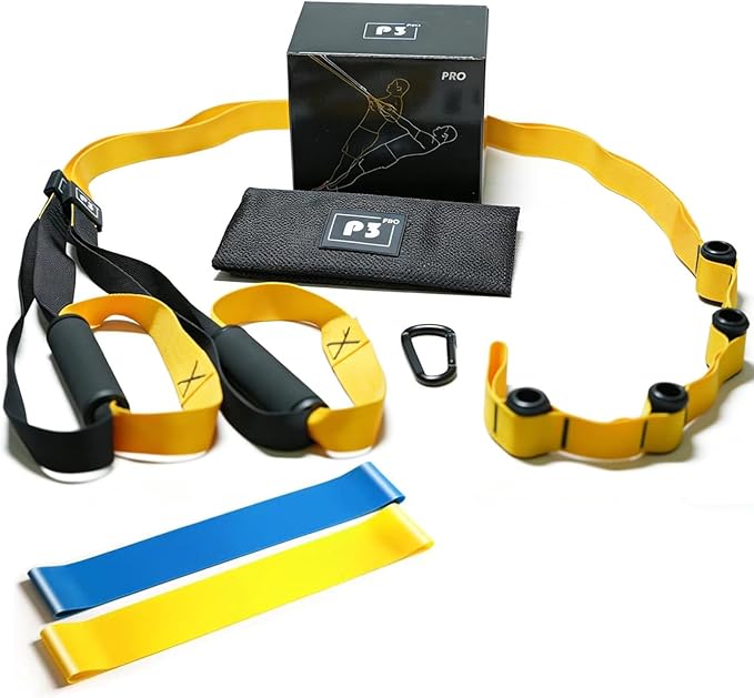 Home Suspension Training Kit, Bodyweight Resistance Straps for Full-Body Workout, Portable Gym Equipment with Handles, 2 Packs Resistance Loop Exercise Bands, for All Fitness Levels Suspension Trainer