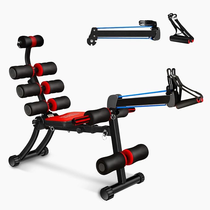 22 in 1 Multi-Functional Adjustable Ab Trainer Machine, Wonder Core Abdominal Exercise Equipment, Foldable Portable Rowing Machine, Core Workout & Total Gym for Home Exercise