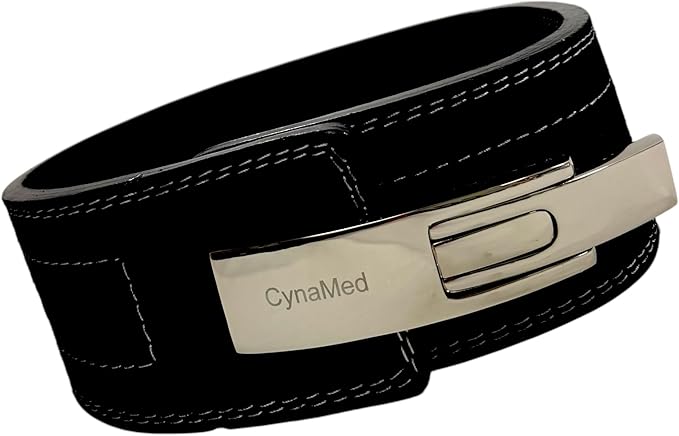Black Weight Lifting Belt with Ajustable Buckle, 4" Wide & 10mm Thickness | for Powerlifting and Gym (1 Count)