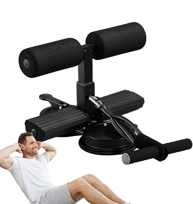 Sit-Up Device, Adjustable Height Suction Cup Abs Exercise Trainer, 325KG Multifunctional Core Training Equipment for Home, Office, and Gym Workouts, Comfortable Training Supplies