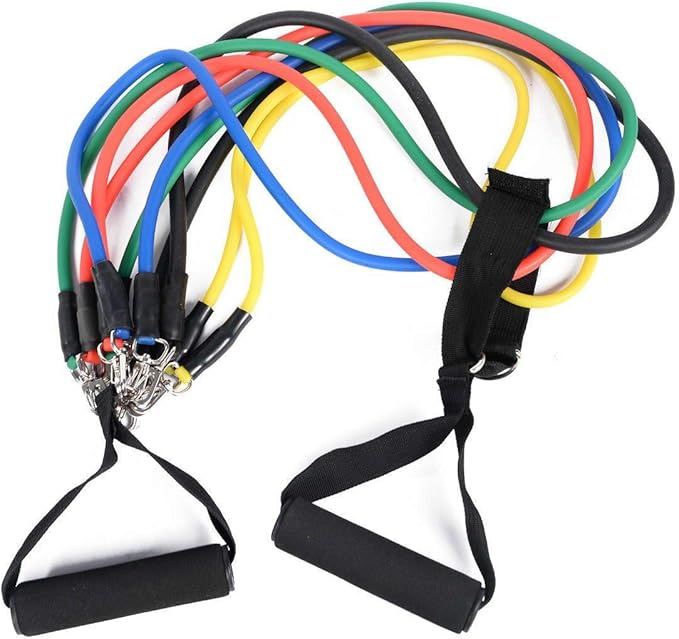 Resistance Band Set for Men and Women - Portable Strength Training Equipment for Arms and Legs w/Door Anchor & Carry Bag