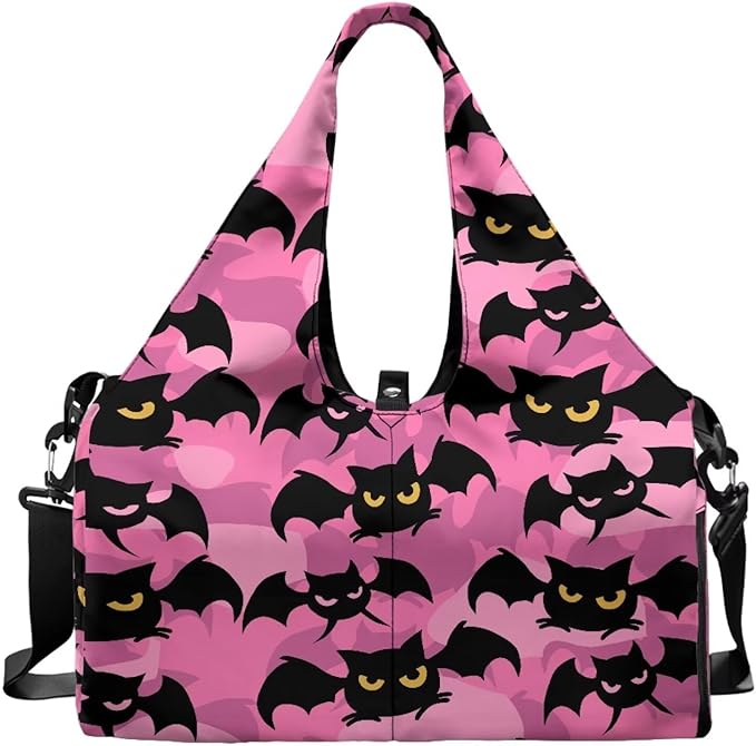 Gym Bag with Yoga Mat Holder Large Tote Bag With Multi Pockets for Women Men Dry Wet Separated Pocket Carryall Yoga Tote Bag for Pilates Travel Workout Office