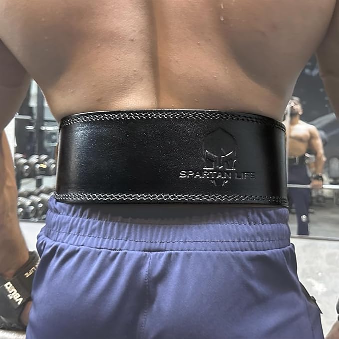 Spartan Weight Lifting Belt (5mm Thick) - Genuine Leather Lifting Belt Gym for Men & Women - Functional Workout Belt - Gym Belt for Weightlifting, Powerlifting, Squat & Deadlift - Adjustable Weightlifting Belt