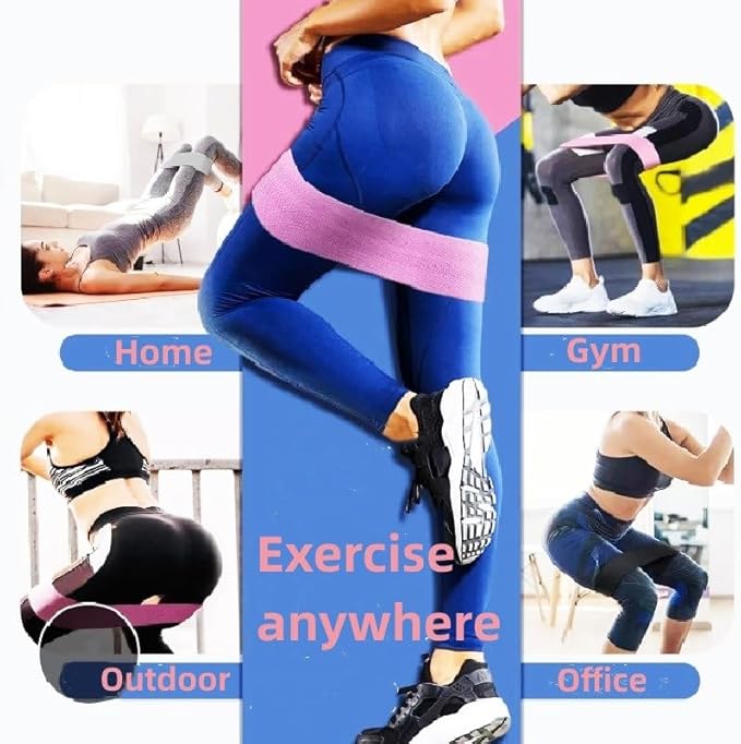 4 Levels Booty Resistance Bands Upgrade for HIPS & Thigh Glutes, Pilates, Leg Butt Stretch Upgrade for Women and Men Elastic Fabric Set Working Out