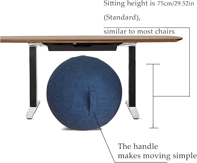 Yoga Ball Cover - Pilates Exercise Yoga Ball Cover, Anti Scratch Exercise Ball Cover with Handle for 55/65/75cm Birthing Ball, Stability Ball, Balance Ball (Without Ball)