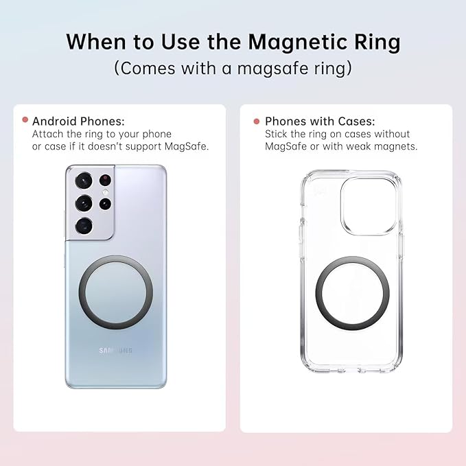Insulated Magnetic Water Bottle - Reusable Stainless Steel Bottle with MagSafe Compatible Phone Holder - Keeps Cold for 24 Hours - Perfect for Gym, Sports, and Travel - Lavender 32oz