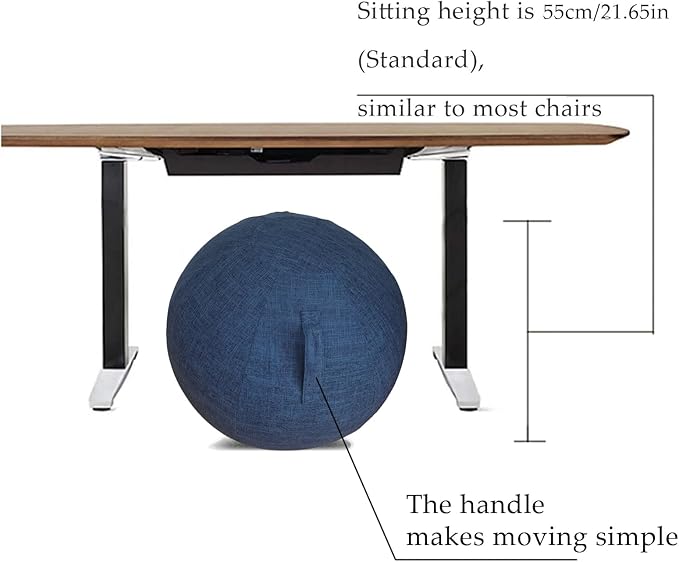 Yoga Ball Cover - Pilates Exercise Yoga Ball Cover, Anti Scratch Exercise Ball Cover with Handle for 55/65/75cm Birthing Ball, Stability Ball, Balance Ball (Without Ball)