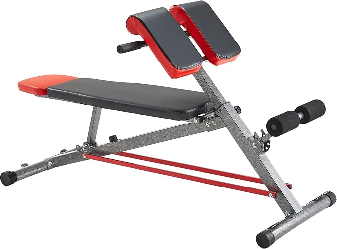 VEVOR Multi-Functional Weight Bench for Full Body Workout, Roman Chair Hyperextension Bench, Adjustable & Foldable Equipment for Back Arm Core Ab Workout, Sit Up Exercise Machine for Home Gym