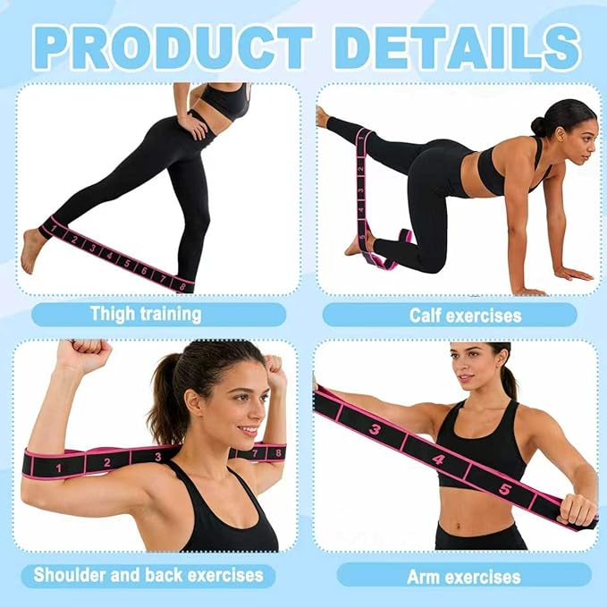 5 Pack Fitness Resistance Bands, Fitness Resistance Band for Stretching and Yoga, Applicable to Pilates, Flexibility Training, Full Body Workout