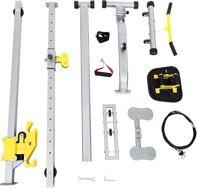 Multifunctional Fitness Rack Adjusted Height Strength Training Fitness Equipment Load Capacity 220.46lbs Multi-Function Strength Training Fitness Tool Stand for Home, Small Gyms, Companies