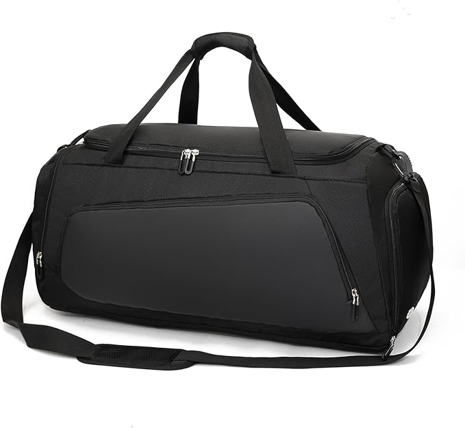 Waterproof Gym Bag with Shoe & Wet Compartment for Men/Women,Sports Duffle Bags for Workout/Fitness/Travel(Black,24.4"x12.6"x11.8")