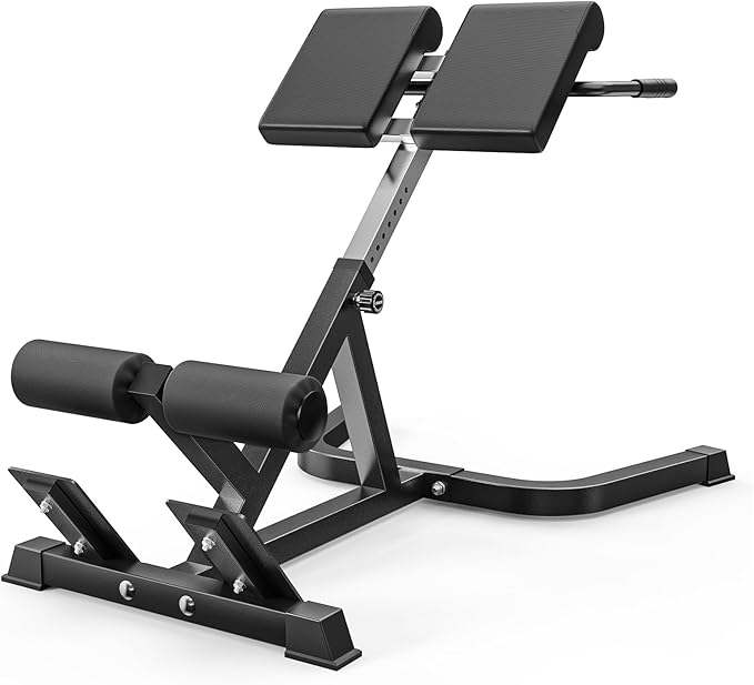 PAPABABE Roman Chair Back Extension Bench Machine, Hyperextension Bench with Durable High-Density Foam, Multi-Functional Bench for Full All-in-One Body Workout