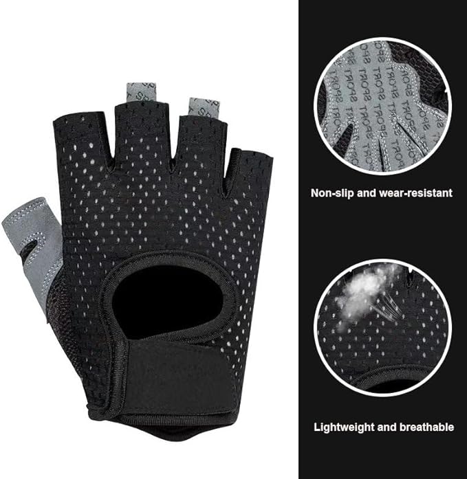 INOGIH Lightweight and Breathable Fingerless-Gym-Gloves for Women - Exercise-Crossfit-Training Gloves for Workout