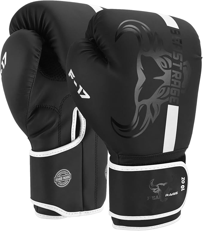 BEAST RAGE Boxing Gloves Muay Thai Kickboxing MMA Fight Bag Training Punch Hitting Workout Men Women Sparring Fitness Mitts Heavy Padded Martial Arts Sports