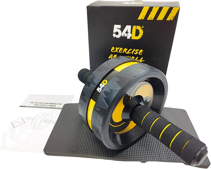 54D Exercise Ab Wheel, Ab Roller for Abs Workout, Exercise Equipment for Core Workout, Ab Wheel Roller for Home or Gym, Ab Workout Equipment for Abdominal Exercise