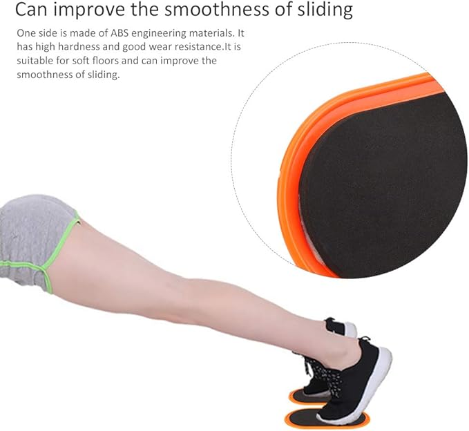 Fitness Sliding Disc Workout Sliders Core Training Equipment for Home Gym ABS Material Yellow Green Pink 23.5x13.5x1cm 2PCS