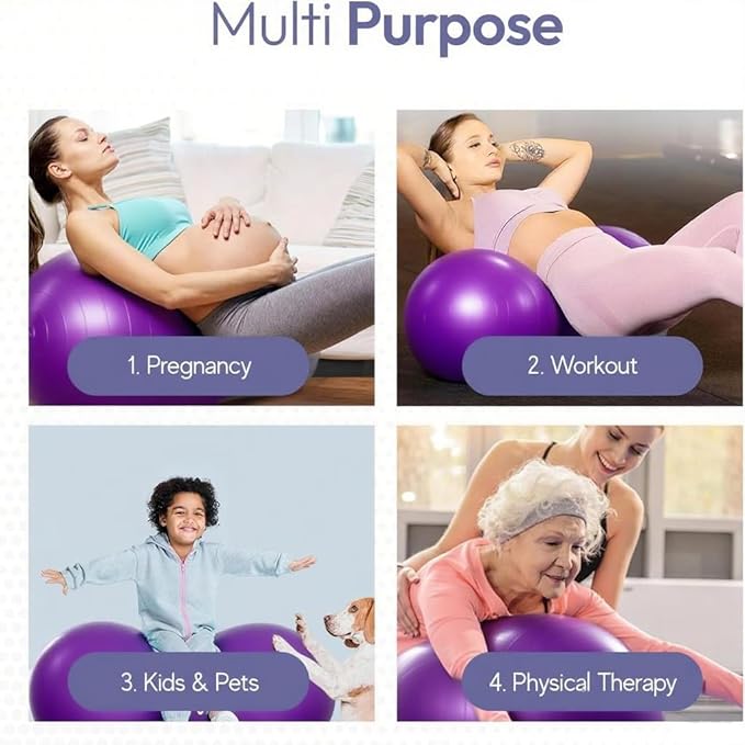Exercise Stability Peanut Yoga Ball with Pump, Ball Plug, Used for Kids, Gym, Birthing for Pregnancy