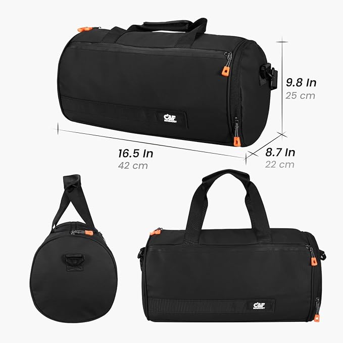 C&F BOGMOST Small Gym Bag for Women & Men,Small Lightweight Duffel Bag Carry On Bags Mini Duffel Travel Bag Waterproof Sports Bags for Workout/Sport/Travel, White,with Shoes Compartment