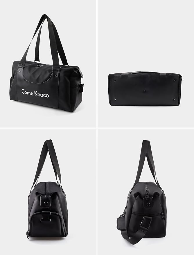 Sports Duffle Bag Gym Bag for Men with Shoe & Wet Compartments Yoga Swim Bag Weekend Travel Accessories(Black)