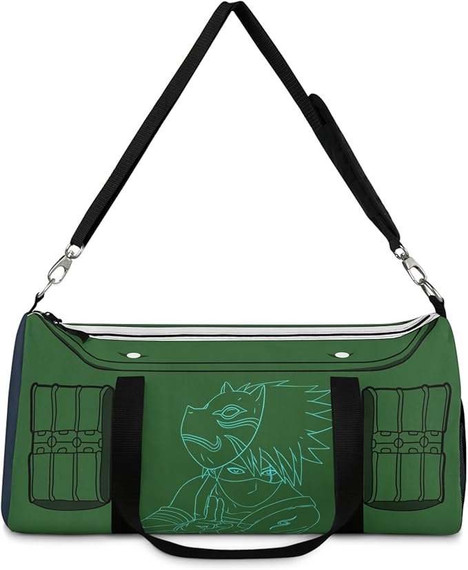 Anime Gym Bag for Women Men - Large Capacity Waterproof Workout Fitness Travel Sports Bags Fashion Street Camping ExpandaCLe Carry On Duffle Bag For Couple (Green Kashi) PTY