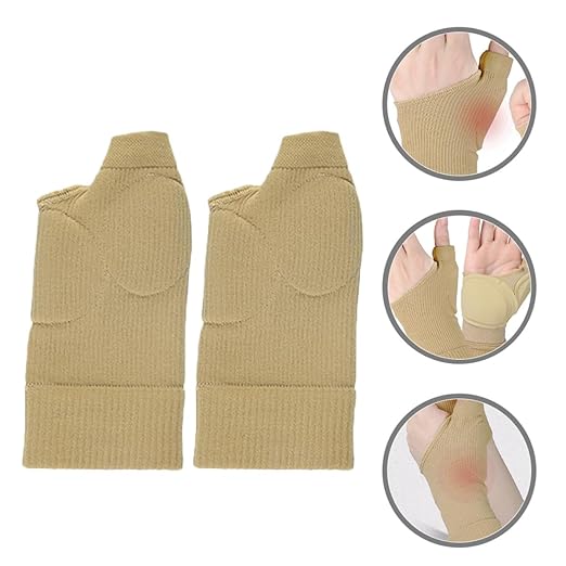HOMSFOU Protective Wrist Brace Compression Gloves Breathable Sports Wrist Support for Fitness Training Basketball Hand Wrap, Skin Color, Size L