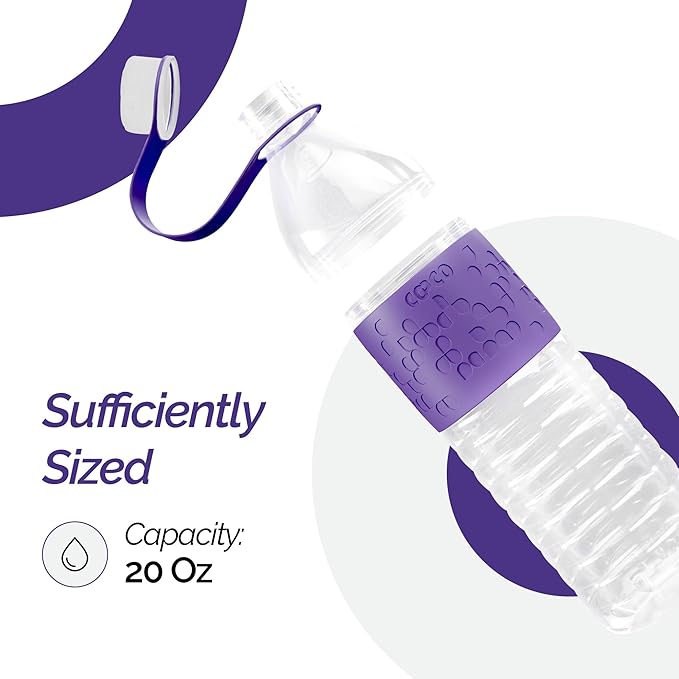 Copco Hydra 20 oz Water Bottle, Set of 2 with Carrying Loop – Leak Proof, BPA Free Tritan, Dishwasher Safe, Twist-Open Body, Non-Slip Silicone Grip, Perfect for Gym, Travel & Everyday Use (Purple)