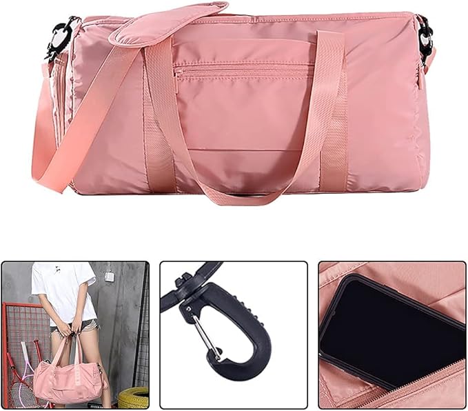 Sports Gym Luggage Travel Bag for Men and Women, Sports Gym Bag, Exercise Duffel Bag, Large Capacity and Light to Carry, Waterproof and Dirt-resistant Foldable Travel Bag ,Gear Pink