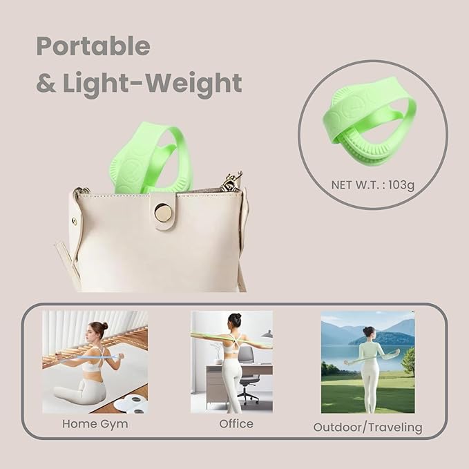 Figure 8 Resistance Band with Handles, Silicone Exercise Bands for Physical Therapy, Arm Shoulder Back Chest Workout, Portable Home Fitness Stretching Equipment for Yoga & Pilates
